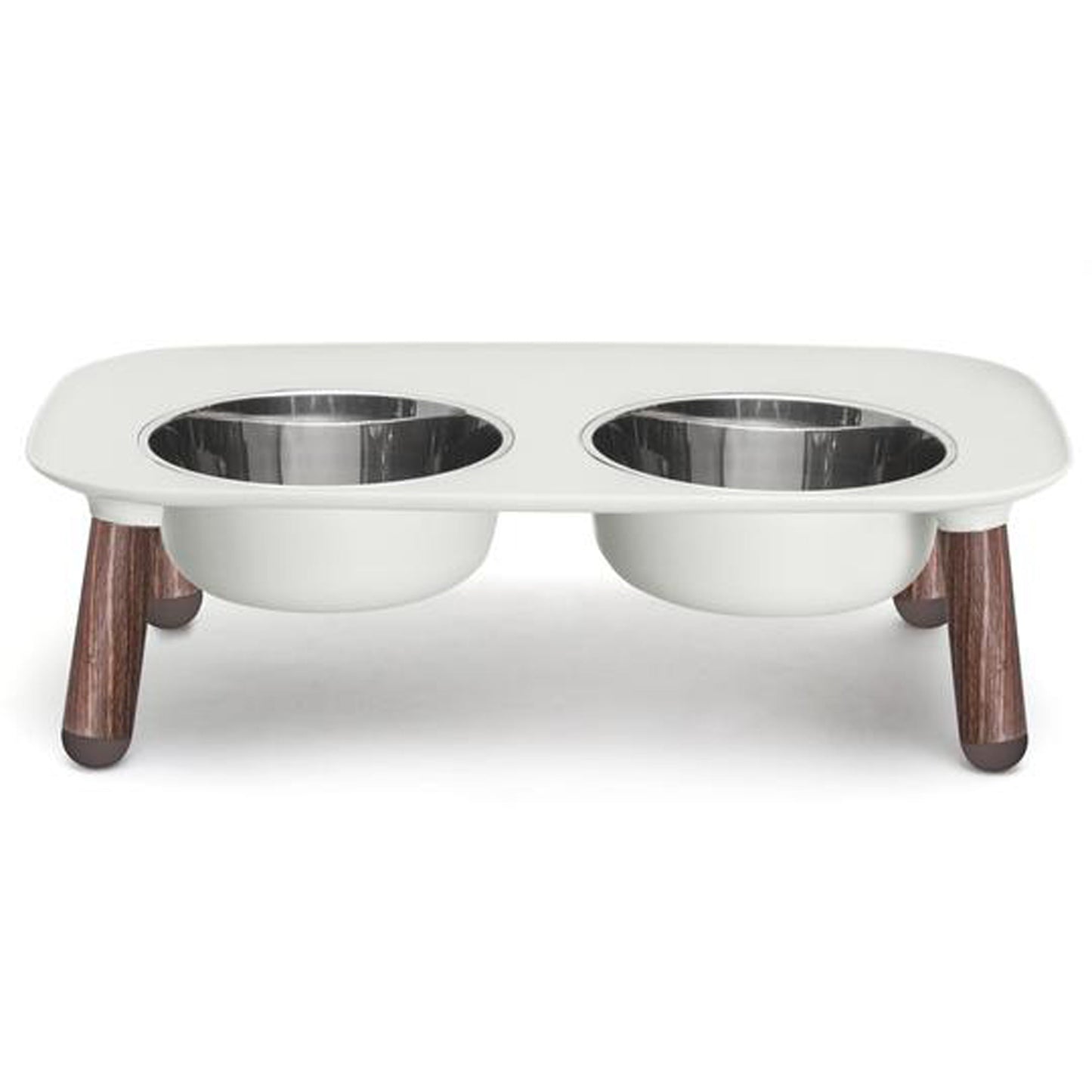 Messy Mutts Dog Double Feeder Elevated Limited Edition Grey