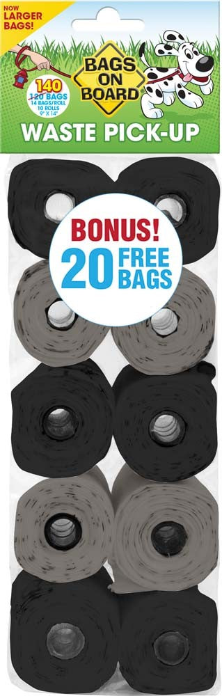 Bags on Board Waste Pick-up Bags Refill Grey, Black 1ea/140 ct