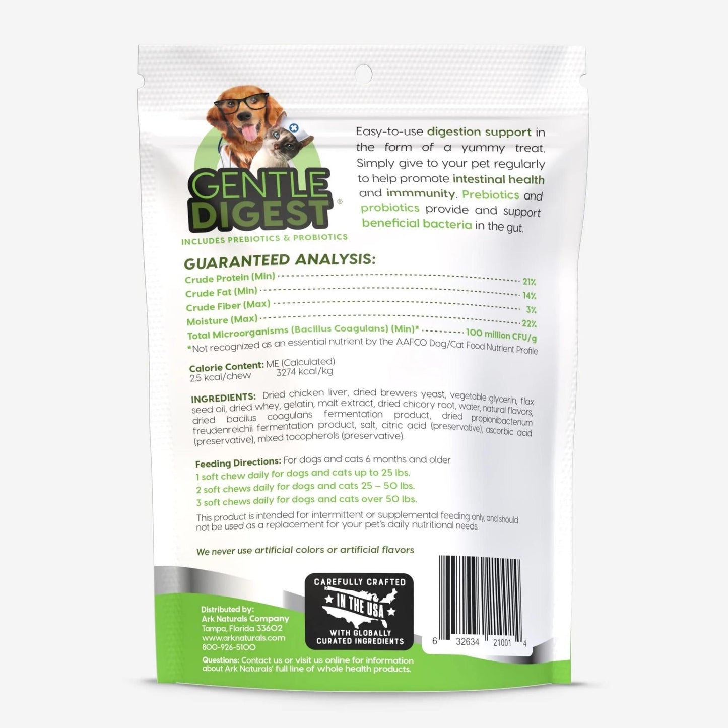 Ark Naturals Gentle Digest Dog & Cat Soft Chews, 120 Count