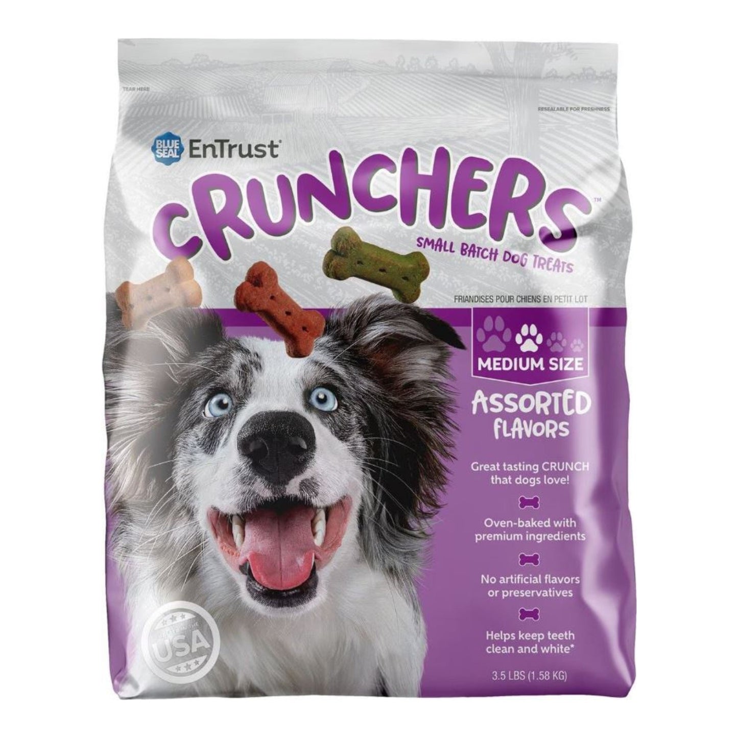 Blue Seal Entrust Crunchers Small Batch Dog Treats Assorted Medium - 3.5Lbs.