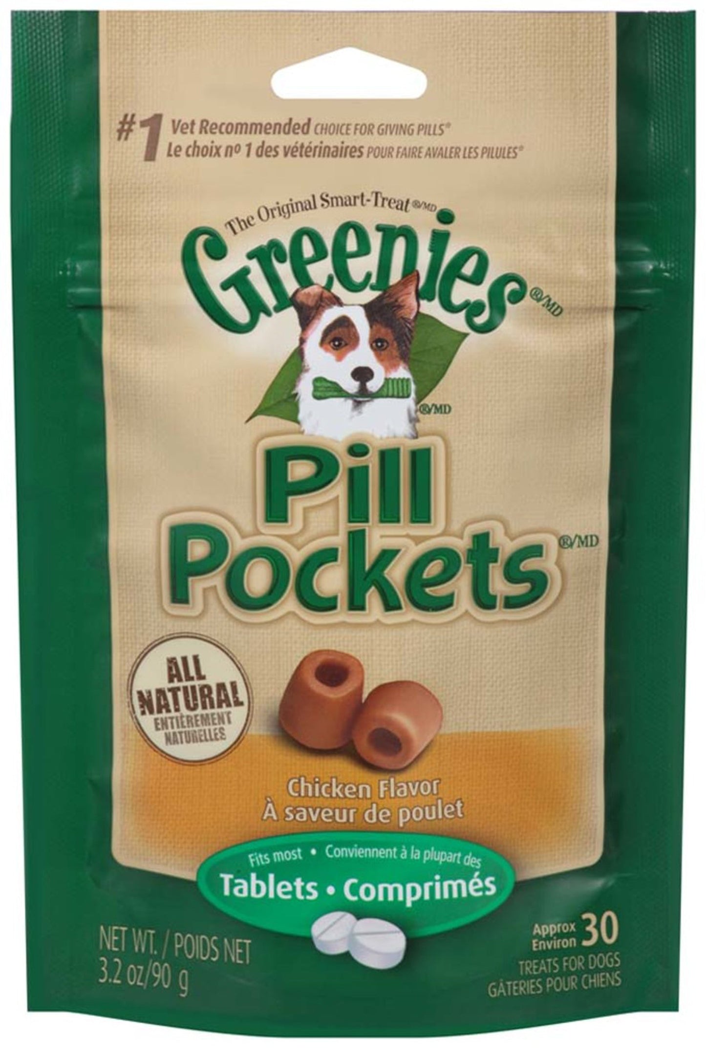 Greenies Pill Pockets for Tablets Chicken 1ea/30 ct, 3.2 oz