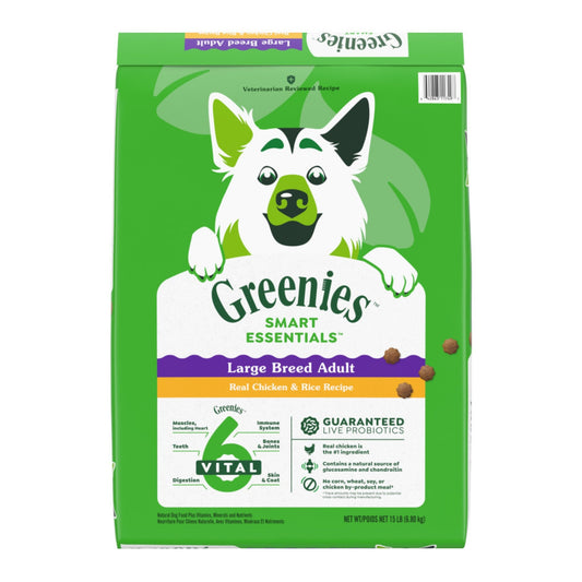 Greenies Smart Essentials Large Breed Dry Dog Food Chicken & Rice, 1ea/15 lb