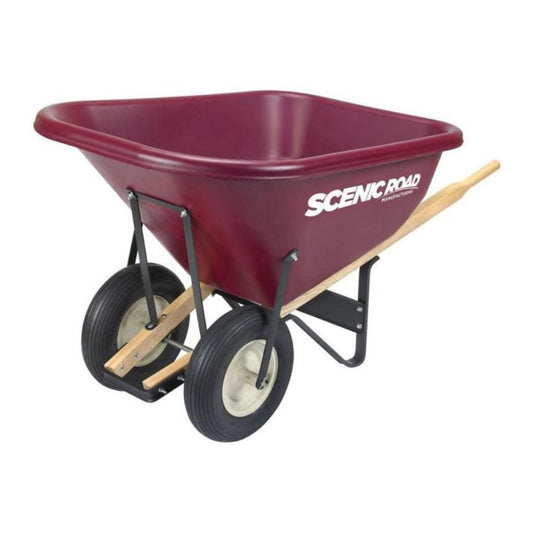 Scenic Road Dual Wheel Wheelbarrow Ribbed Tire 10 CF