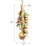 A and E Cages Happy Beaks Real Wood with Hanging Wood Cylinders Bird Toy 7in x 7in x 17in