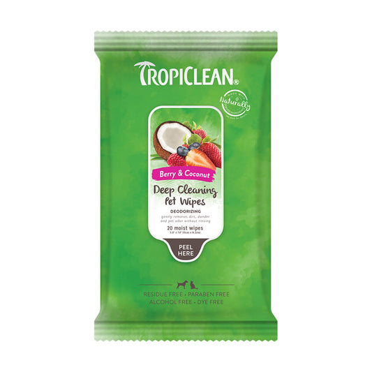 TropiClean Hypo-Allergenic Cleaning Wipes for Dogs 1ea/20 ct