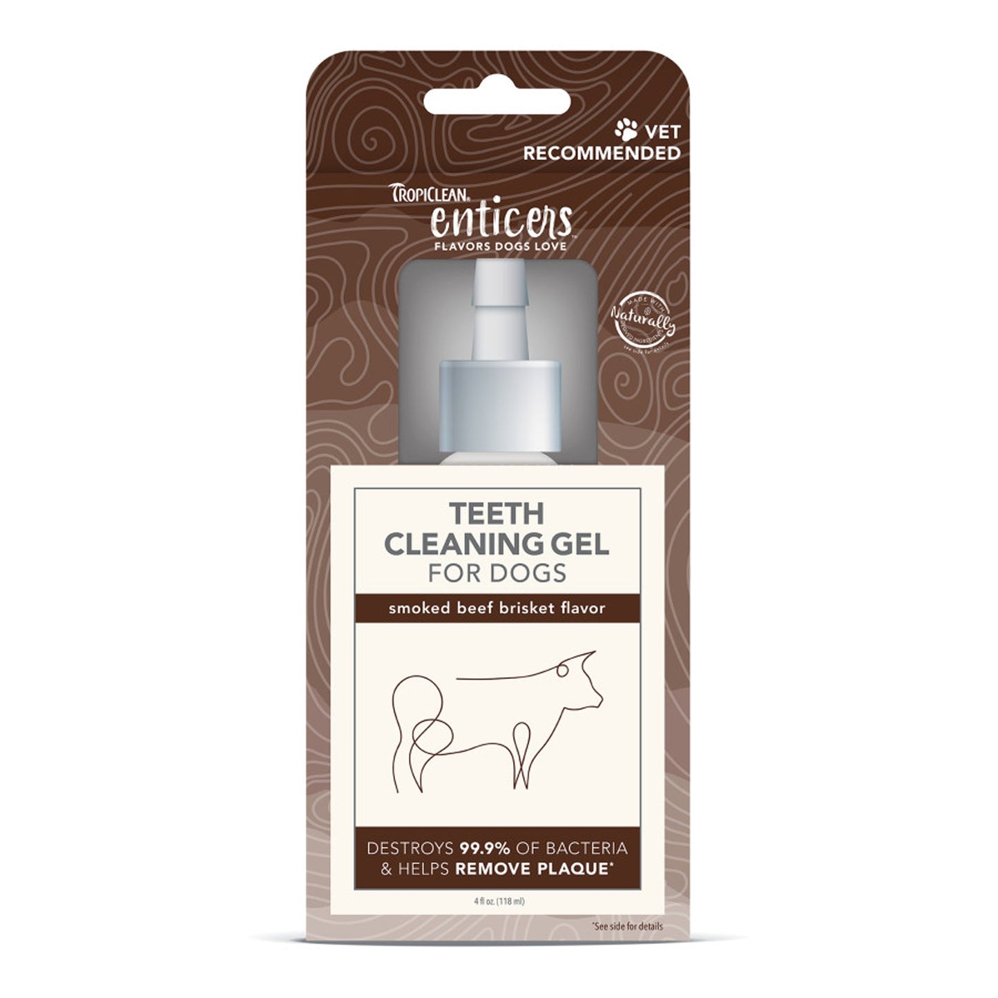 TropiClean Enticers Teeth Cleaning Gel for Dogs Smoked Beef Brisket 1ea/4 oz