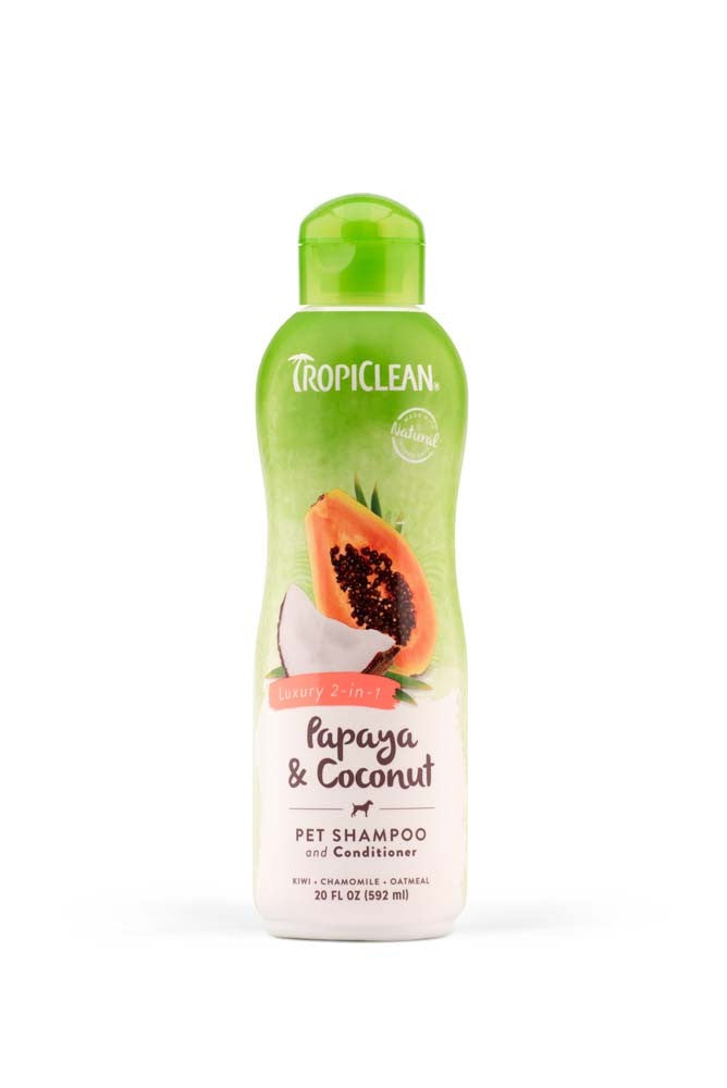 TropiClean Papaya & Coconut Luxury 2-in-1 Shampoo and Conditioner for Pets 1ea/20 fl oz