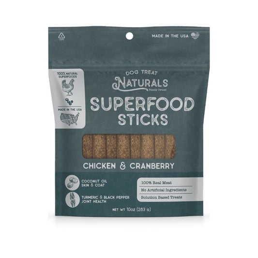 Dog Treat Naturals Dog Superfood Sticks Chicken & Cranberry 10Oz