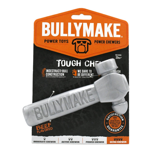 BullyMake Toss n' Treat Flavored Dog Chew Toy Hammer, Beef, 1ea/One Size