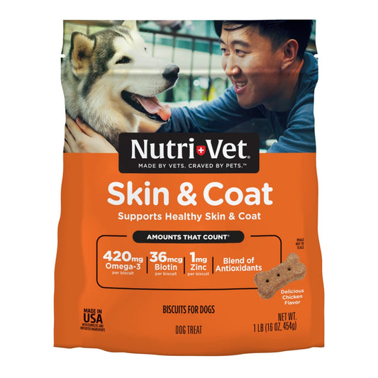 NutriVet Skin & Coat Dog Biscuits Chicken, 1ea/16 oz