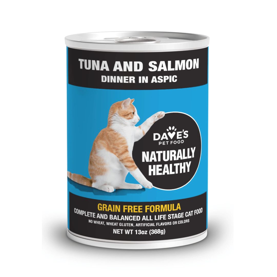 Dave'S Pet Food Cat Naturally Healthy Grain Free Tuna Salmon 12/13Oz