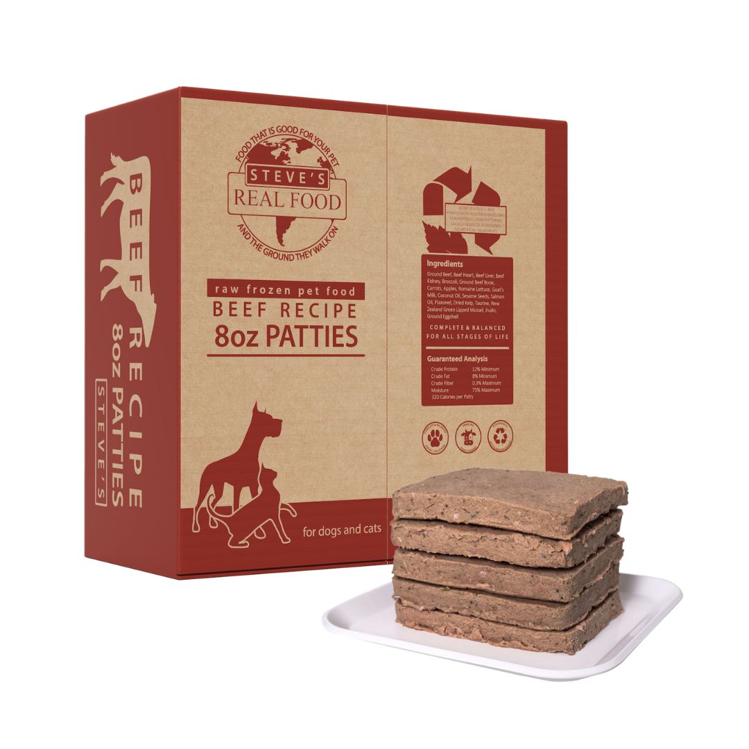 Steve'S Real Food Dog Cat Frozen Beef Patties 14Lb