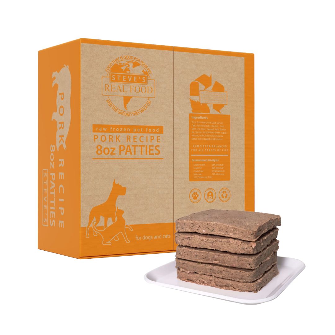 Steve'S Real Food Dog Cat Frozen Pork Patties 14Lb