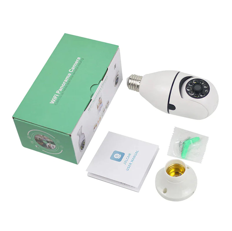 Smart 360° 1080P Wi-Fi Light Bulb Camera with Night Vision for Home Security