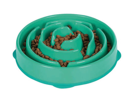 Outward Hound Fun Feeder Slo-Dog Bowl Turquoise 1ea/LG