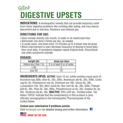 HomeoPet Feline Digestive Upsets Cat Drops 1ea/15 ml