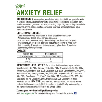 HomeoPet Feline Anxiety Relief Drops 1ea/15 ml