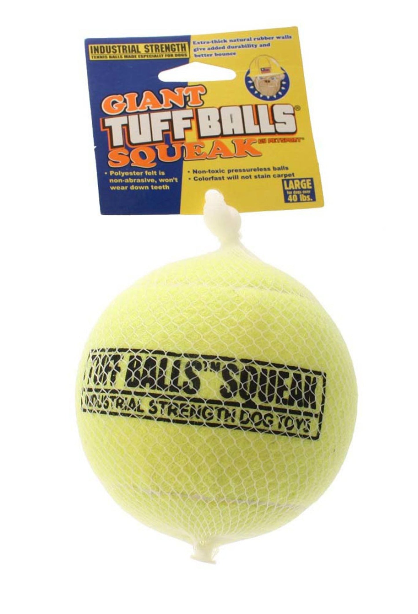 Petsport USA Giant Tuff Ball Squeak Mesh Dog Toy Assorted 1ea/4 in, Giant