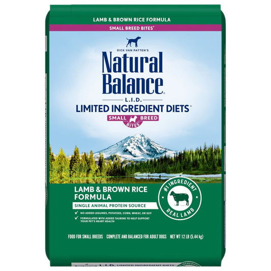 Natural Balance Pet Foods L.I.D. Small Breed Bites Dry Dog Food Lamb & Brown Rice 1ea/12 lb