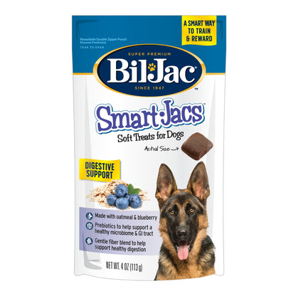 Bil-Jac Smart Jacs Digestive Support Dog Treats Oatmeal/Blueberry 4oz. (Case of 10)