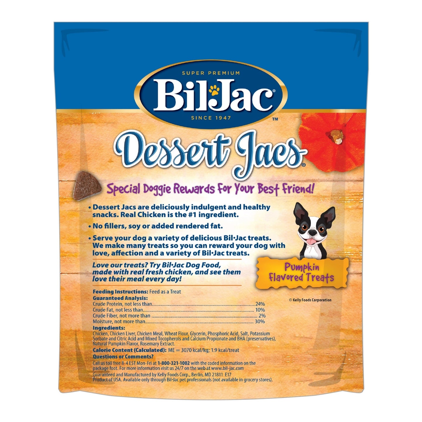 Bil-Jac Dessert Jacs Soft Dog Treats Pumpkin 10oz. (Case of 8)