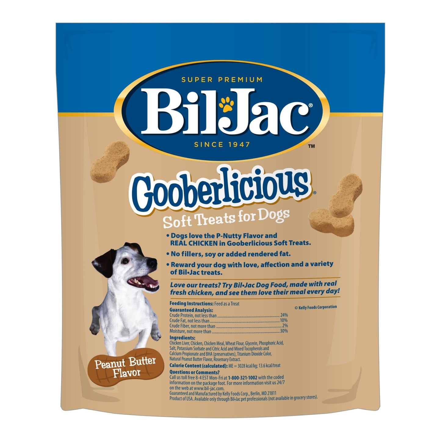 Bil-Jac Gooberlicious Soft Dog Treats Peanut Butter 10oz. (Case of 8)