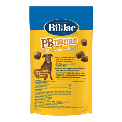 Bil-Jac Pbnanas Soft Dog Treats Peanut Butter/Banana 4oz. (Case of 10)