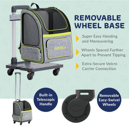 Katziela Hybrid Adventurer Backpack Wheels Gray/Green