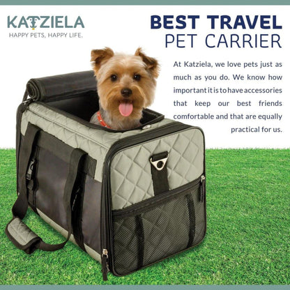 Katziela Quilted Companion Carrier Gray Small