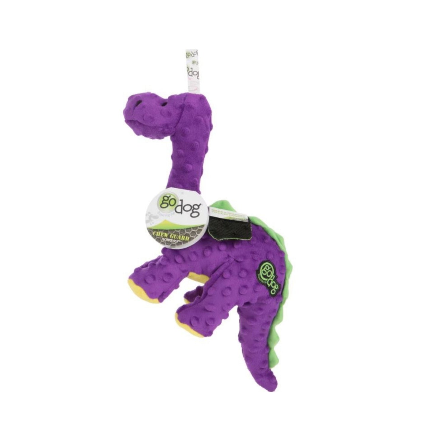 Godog Dinos Bruto The Brontosaurus Dog Toy Purple Large