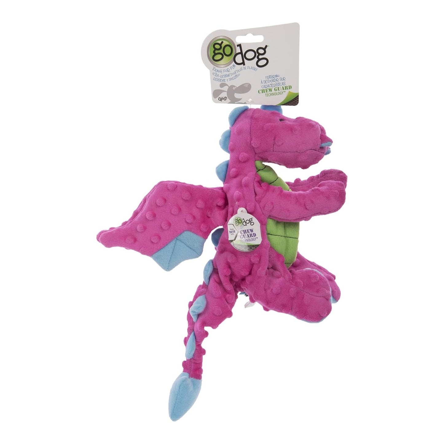 Godog Dragons Dog Toy Pink Large