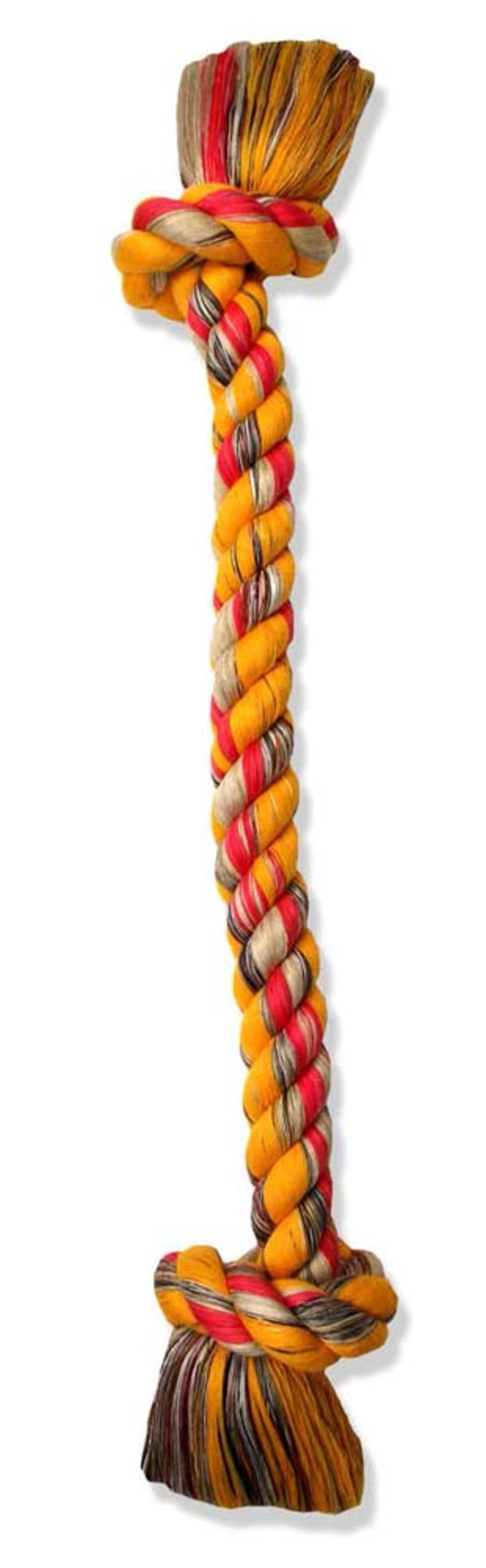 Mammoth Pet Products Cottonblend 2 Knot Rope Tug Toy Multi-Color 1ea/48 in