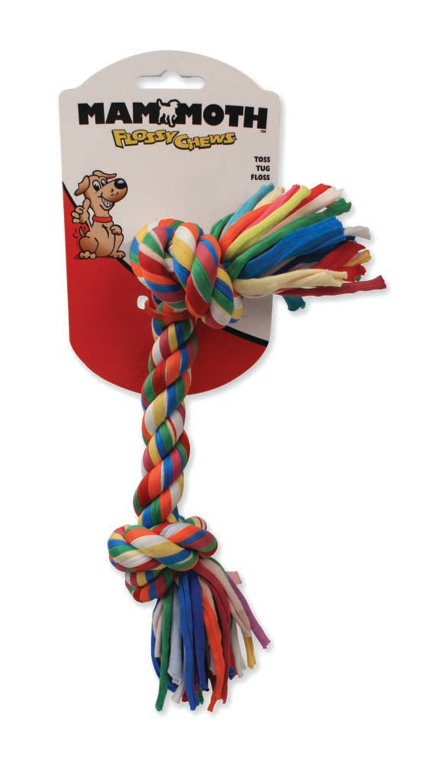 Mammoth Pet Products Cloth Dog Toy Rope Bone Assorted 1ea/12 in, MD