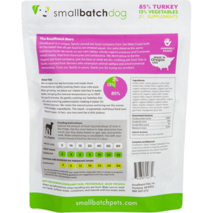 Smallbatch Dog Frozen Lightly Cooked Turkey 5Lb