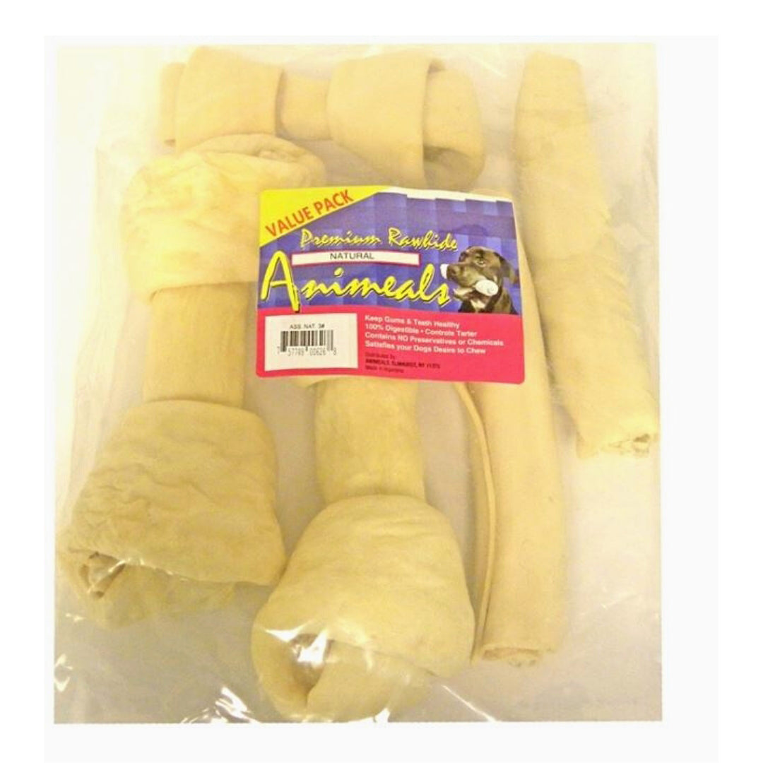 Animeal Assort Natural Large 3Lb Rawhide Valuepack