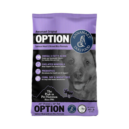 Annamaet Dog Option 24% 40Lb Salmon Brown Rice