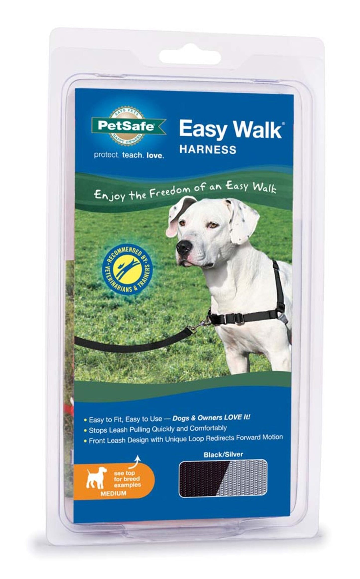 PetSafe Easy Walk Dog Harness Black/Silver 1ea/MD