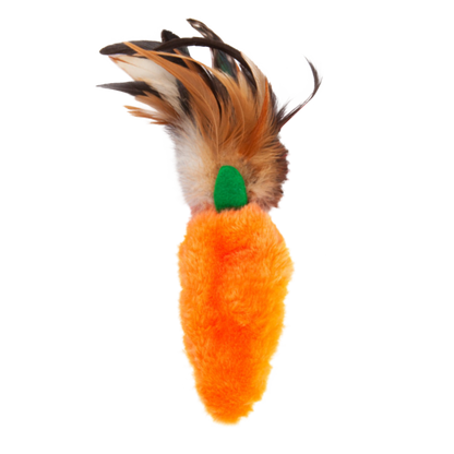 KONG Refillables Catnip Carrot with Feather Cat Toy Orange 1ea/One Size