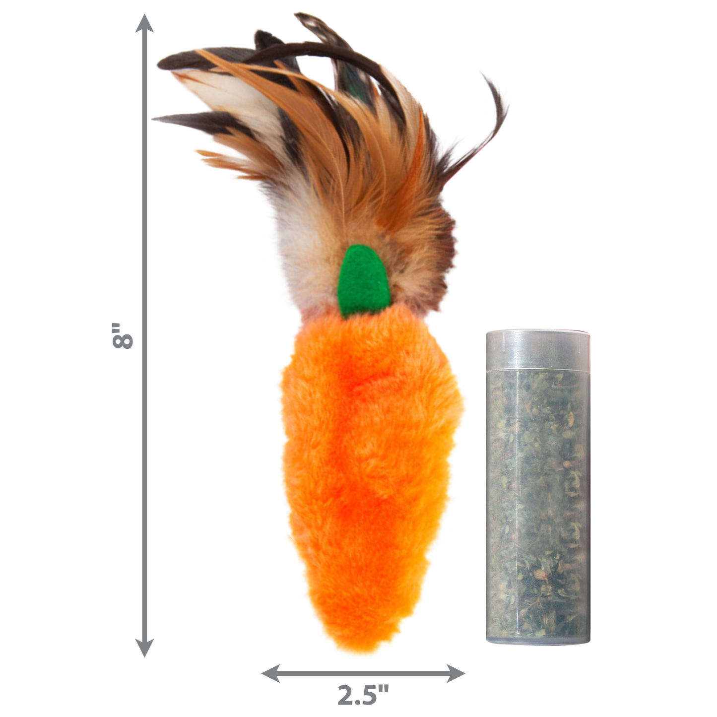 KONG Refillables Catnip Carrot with Feather Cat Toy Orange 1ea/One Size