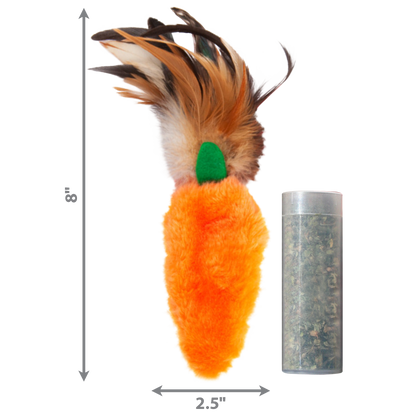 KONG Refillables Catnip Carrot with Feather Cat Toy Orange 1ea/One Size