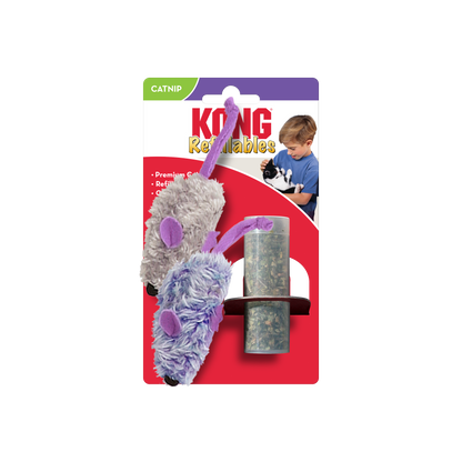 KONG Refillables Catnip Purple and Frosty Mice Cat Toy Purple, Frosty Grey 1ea/One Size, 2 pk