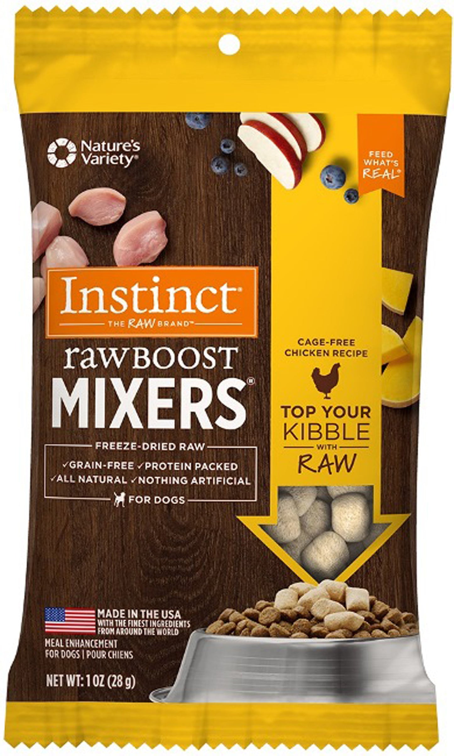 Natures Variety Raw Boost Mix Dog Chicken Trial 1oz./4Bx Instinct Freeze Dried