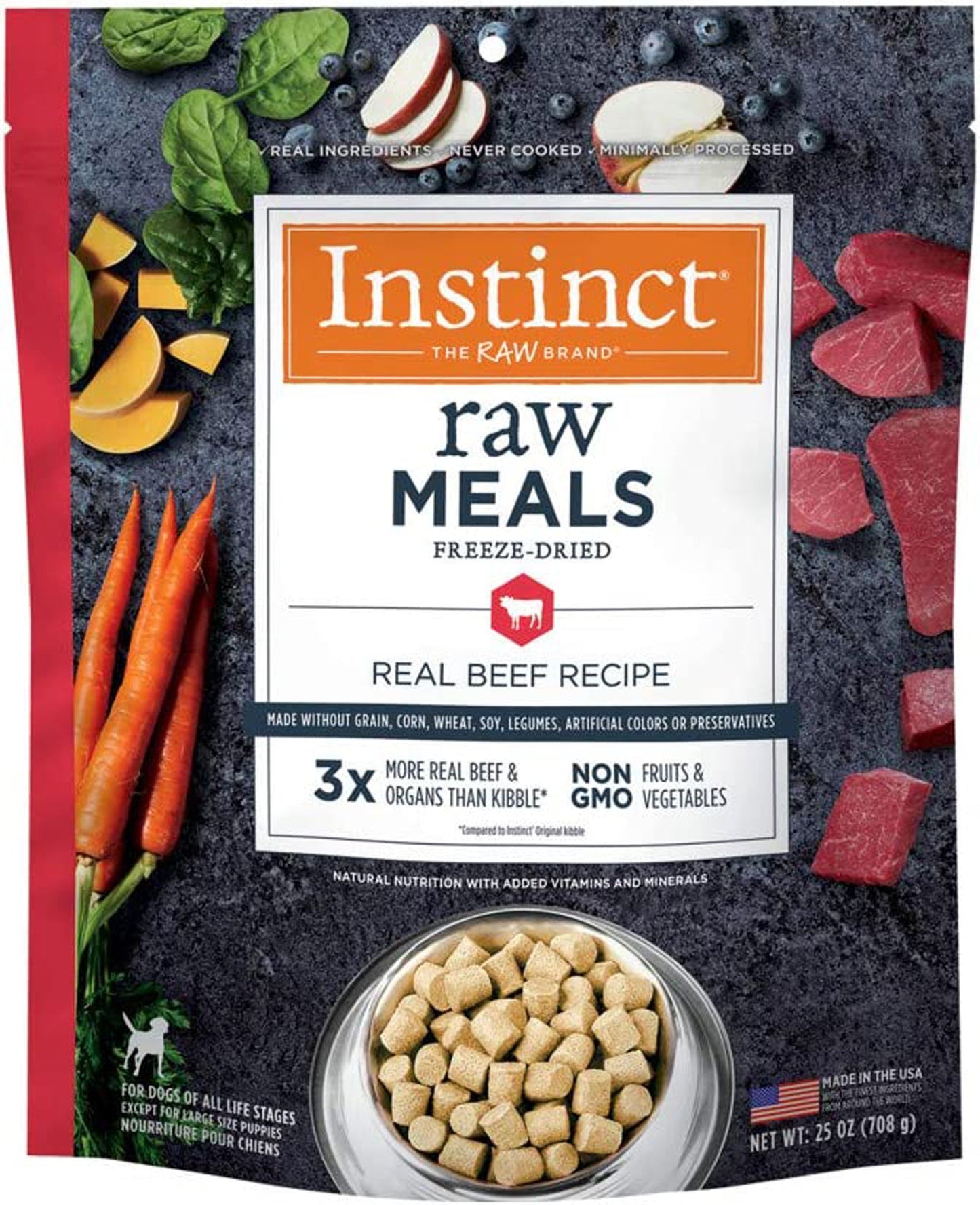 Natures Variety Dog Instinct Raw Meal Freezedried Real Beef 25oz.