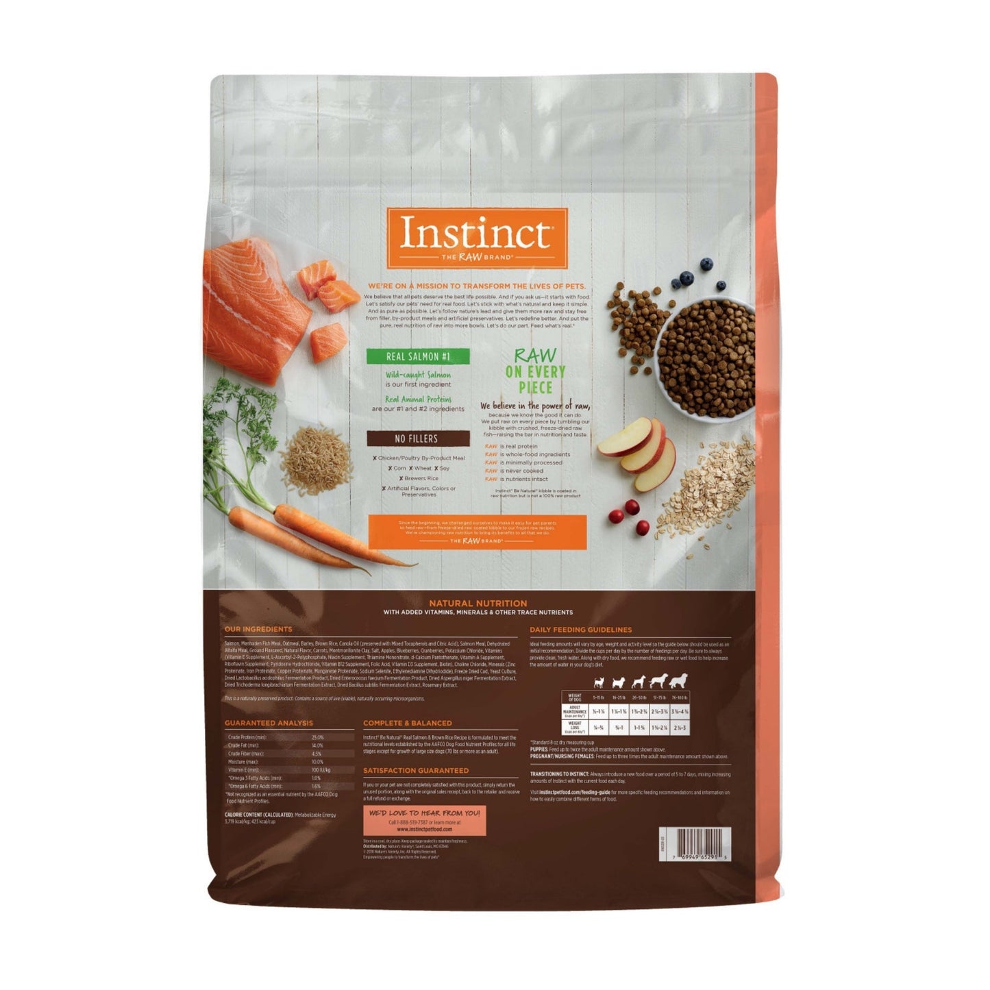 Natures Variety Instinct  Dog Be Natural Salmon Brown Rice 24Lb