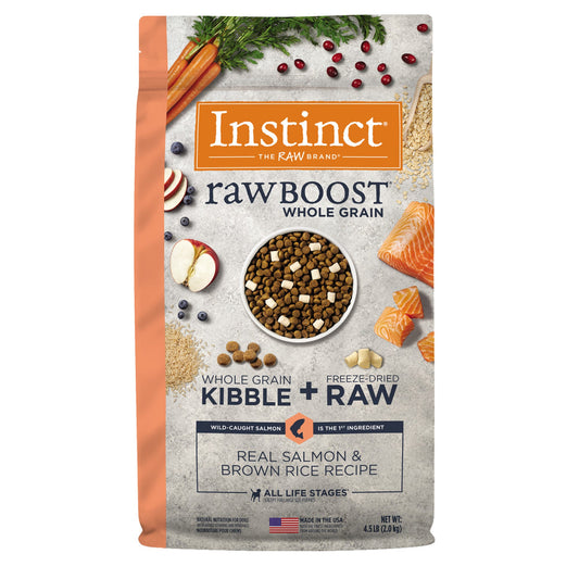 Natures Variety Dog Instinct Raw Boost Wholegrain Salmon Brown Rice  4.5Lb