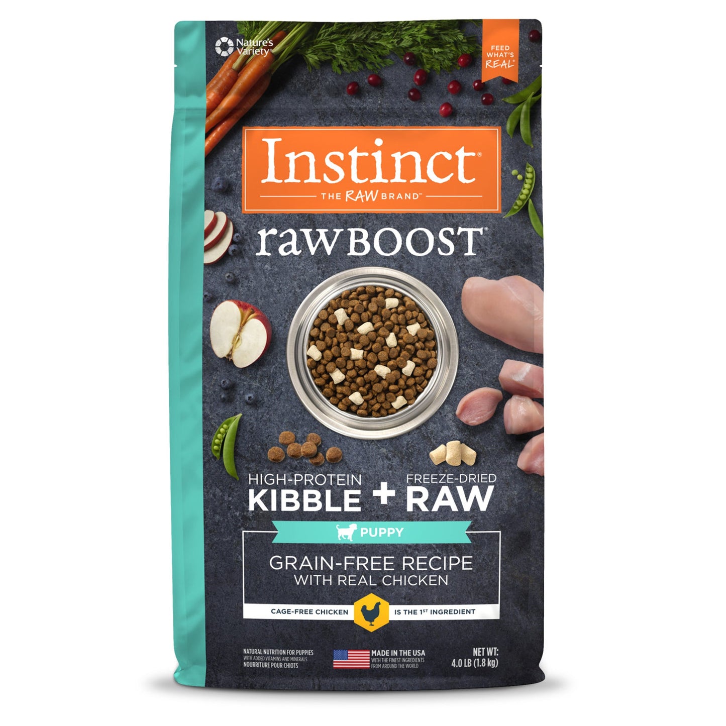 Natures Variety Instinct  Raw Boost Puppy Chicken 4Lb Grain Free