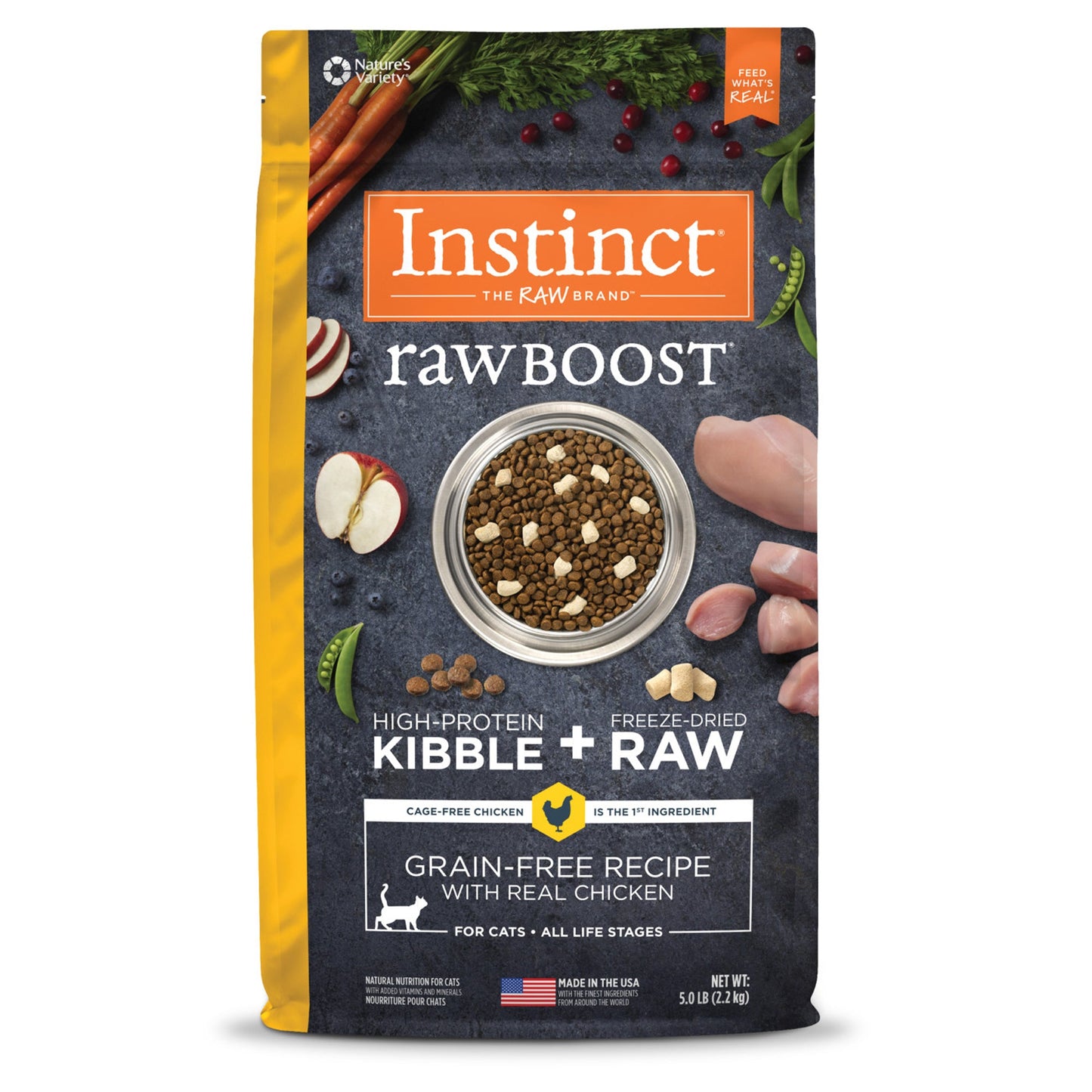 Natures Variety Instinct Cat Raw Boost Chicken 5Lb Grain free