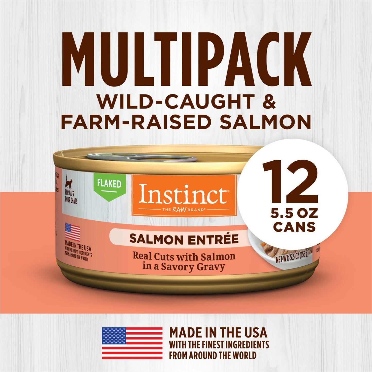 Natures Variety Instinct Cat Can 5.5oz. Salmon Flaked (Case of 12)