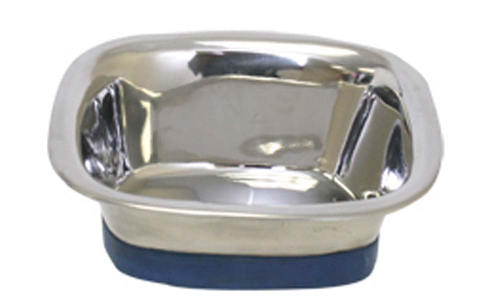 OurPets Premium Stainless Steel Square Dog Bowl Silver 1ea/SM