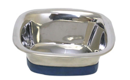 OurPets Premium Stainless Steel Square Dog Bowl Silver 1ea/SM